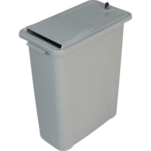 Bin, F/Shredding, Lockable, 11" x 20" x 24", Gray