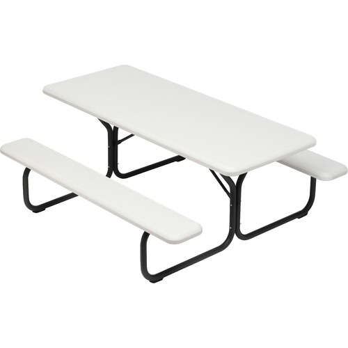 Resin Picnic Table, 72" x 30" x 29", Platinum Gray
