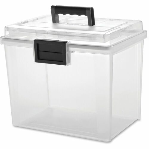 Weather Tight Portable File Box, 19 Quart, 11.5x10.4"x13.8", Clear