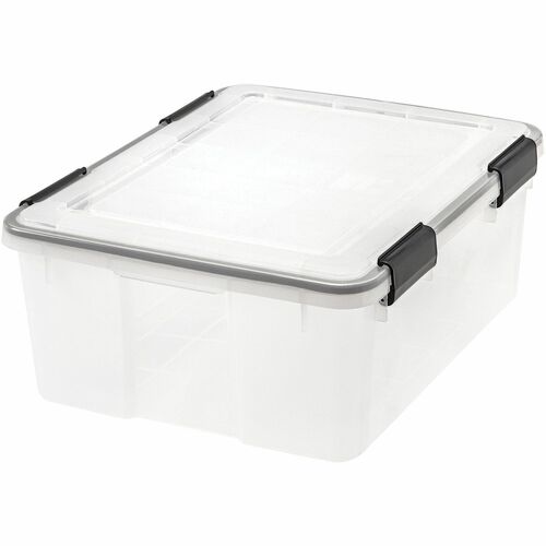 Storage Tote, 30 Quart, 19-7/10"x16"x7-9/10", Clear 6/CT