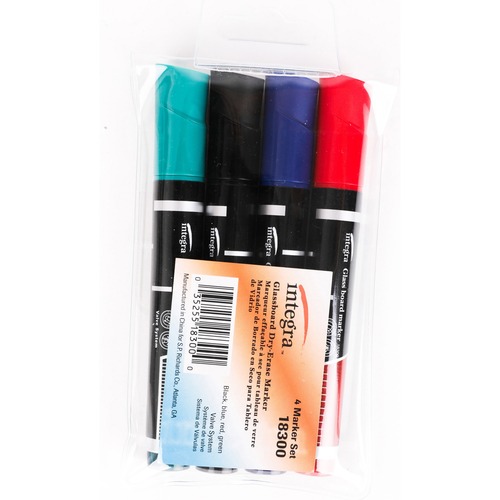 Marker, Dry-Erase, Glass 4/PK
