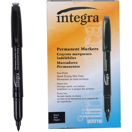 Marker, Permanent, Fine, Black 12/DZ
