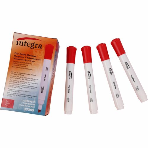 Marker, Dryerase, Chisel, Red 12/DZ