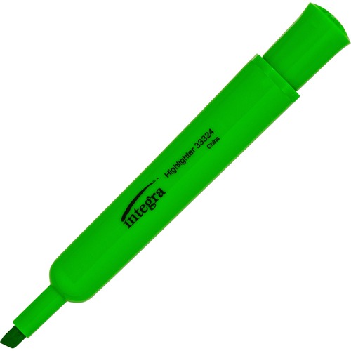 Highlighter, Desk, Chisel, Fluorescent Green 12/DZ