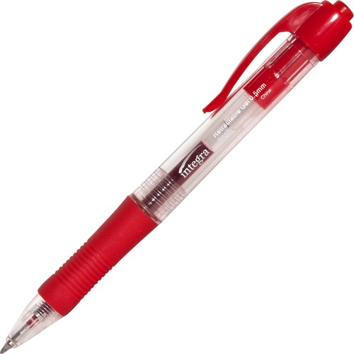 Pen, Gel, Retractable, 0.5 Millimeter, Red 12/DZ