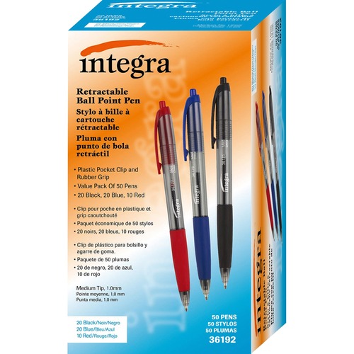 Pen, Ball, Retractable, Assorted 50/BX