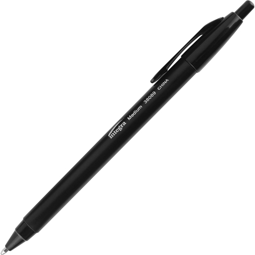 Pen, Ballpoint, Retractable, Medium, Black 12/DZ