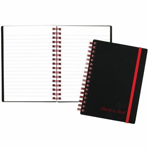 Notebook, Wirebound, 6 X 3.6, Black Red