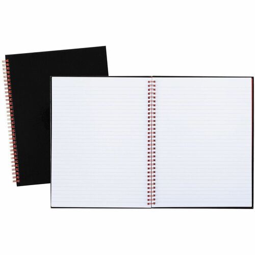 Notebook, Wirebound, 11x8, Black/Red