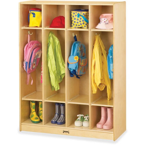 Coat Locker, 4 Section, 50-1/2" x 39" x 15", Baltic
