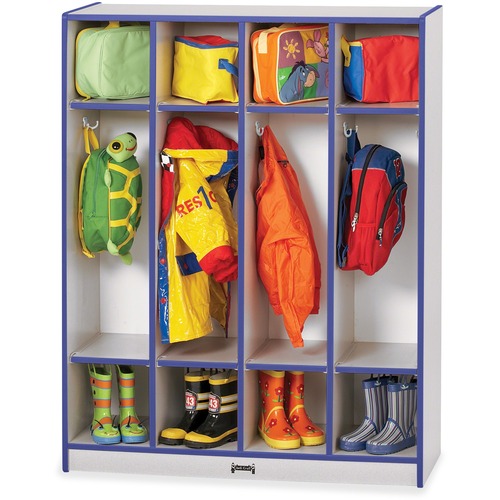 Coat Locker, 4 Section, 50-1/2" x 39" x 15", Blue