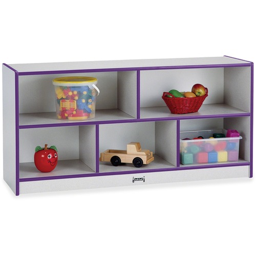 Mobile Storage Unit, Low, 29-1/2" x 48" x 15", Gray/Purple Edge