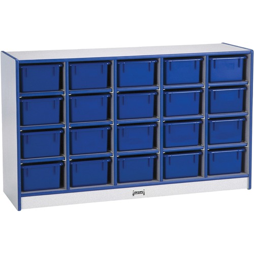 Cubbie Storage Unit, W/20 Bins, 29.5"x48"x15", BE Edge/Trays