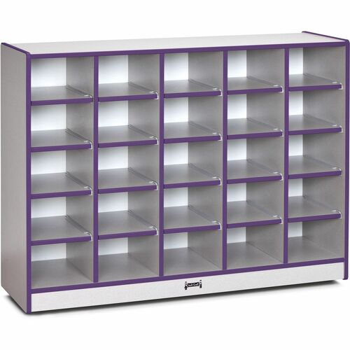 Cubbie Storage Unit, 25 Bin, No Trays, 29-1/2" x 48" x 15", PE Edge