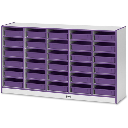 Paper Tray Storage, 30 Bins, 35.5" x 60" x 15", PE Edge/Trays