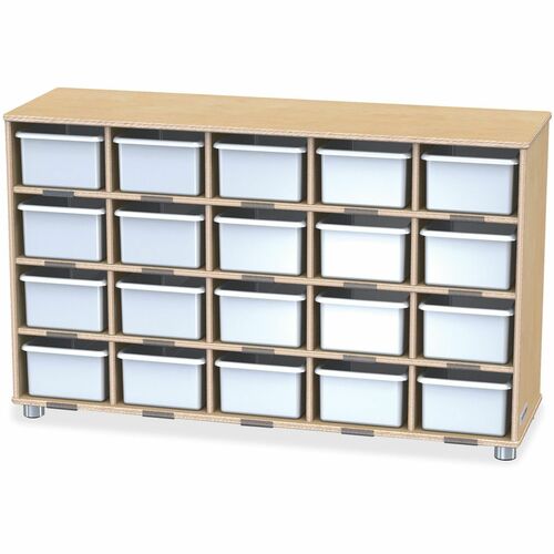 20 Cubbie Shelf, TrueModern, With White Bins, 29.5"x48.5"x15", BC
