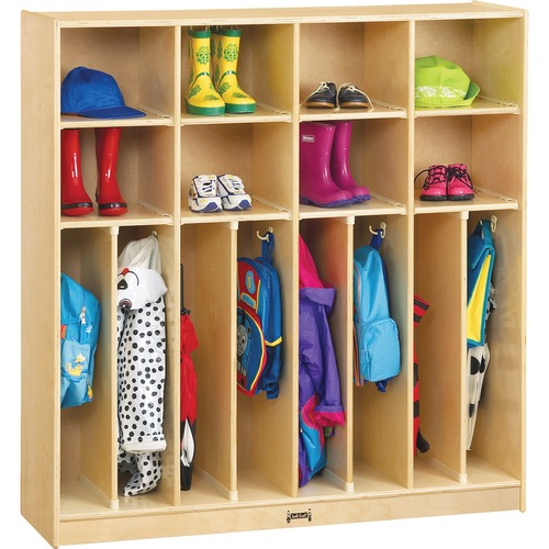 8 Section Locker, Standard, 50.5" x 48" x 15", Woodgrain