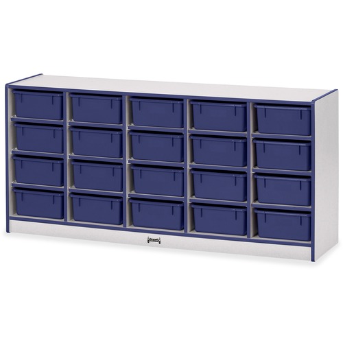 Mobile 20 Tub Storage, No Bins, 29.5"x24.5"x15", Blue