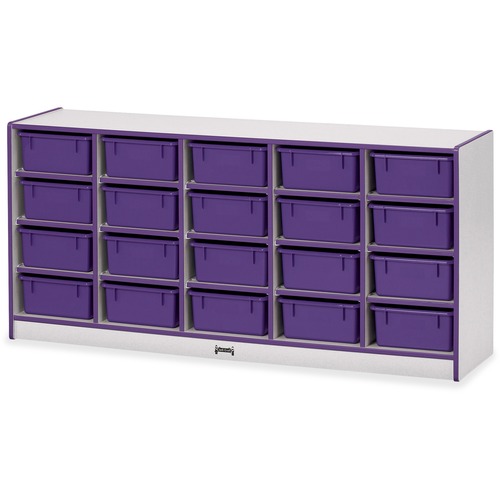Mobile 20 Tub Storage, No Bins, 29.5" x 24.5" x 15", Purple