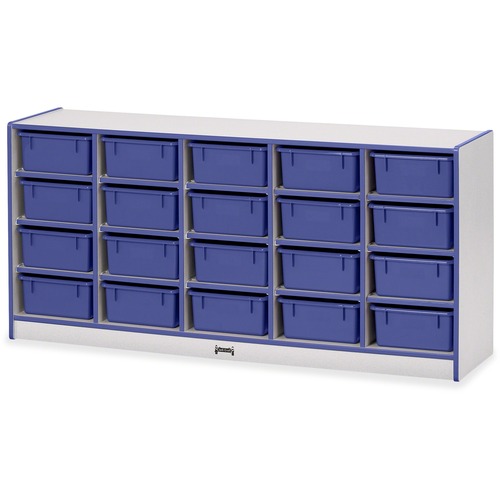 Mobile 20 Tub Storage, W/Bins, 29.5" x 24.5" x 15", Blue
