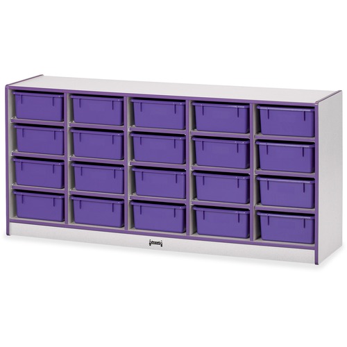 Mobile 20 Tub Storage, w/Bins, 29.5" x 24.5" x 15", Purple