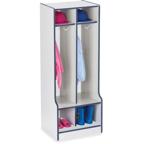 Coat Locker, With Step, 2 Section, 50.5"x20"x17.5", Navy