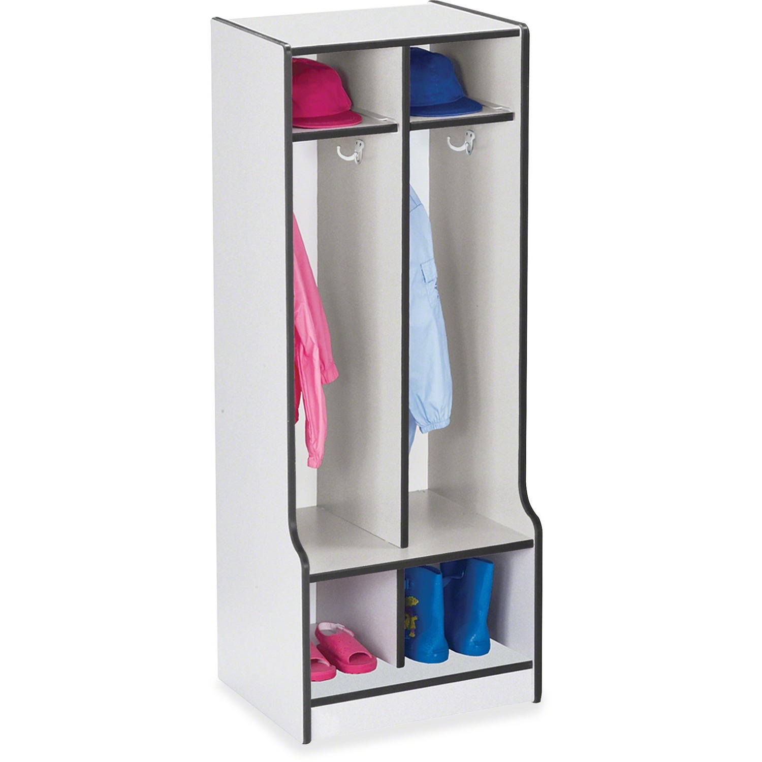 Locker, Coat, 2 Section, With Step, Black
