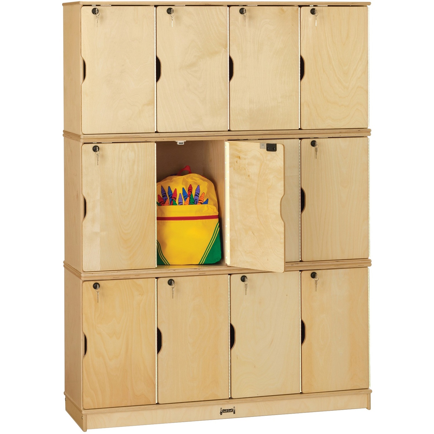 Locker, Stackable, Triple, Wood