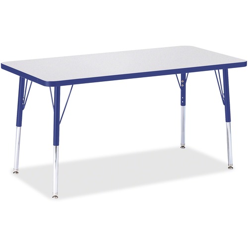 Activity Table, Rectangular, Adjustable Height 24"-31", 24" x 48", Gray/Beige Edge