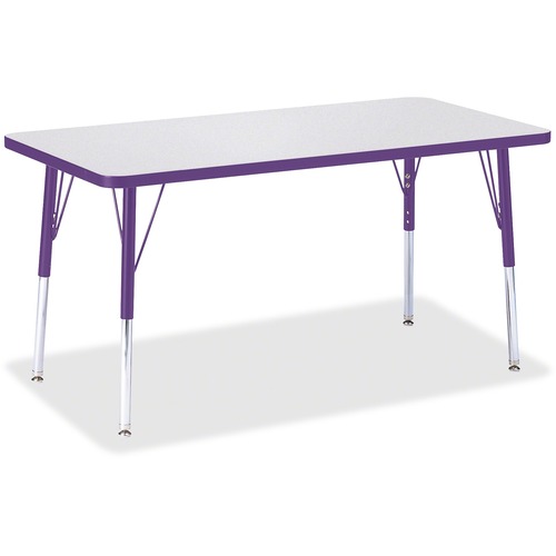 Activity Table, Rectangular, Adjustable Height 24"-31", 24" x 48", Gray/PE Edge