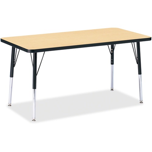 Activity Table, Rectangle, 24"-31" x 24" x 48", Maple/Black