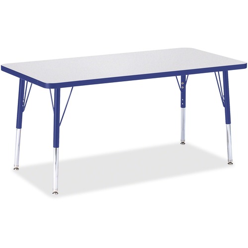 Activity Table, E-Height 15"-24", 24"x48", Gray/Blue Edge