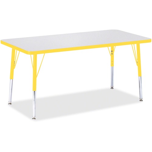 Activity Table, E-Height 15"-24", 24"x48", Gray/Yellow Edge