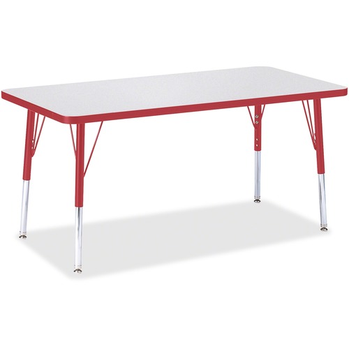 Activity Table, E-Height 15"-24", 24" x 48", Gray/Red Edge