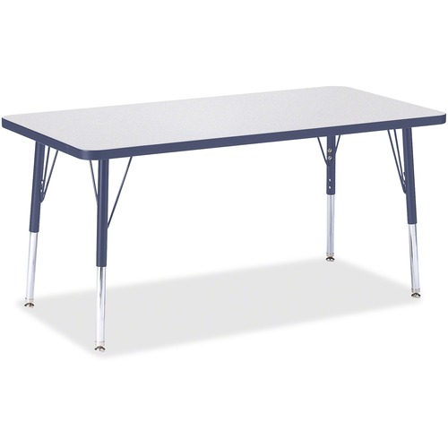 Activity Table, E-Height 15"-24", 24"x48", Gray/Navy Edge
