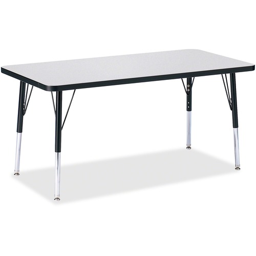 Activity Table, E-Height 15"-24", 24" x 48", Gray/Black Edge