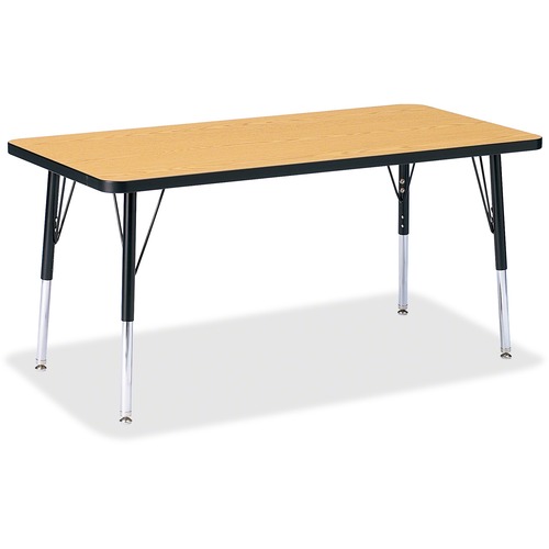 Activity Table, Rectangle, 15"-24"x24"x48", Oak/Black