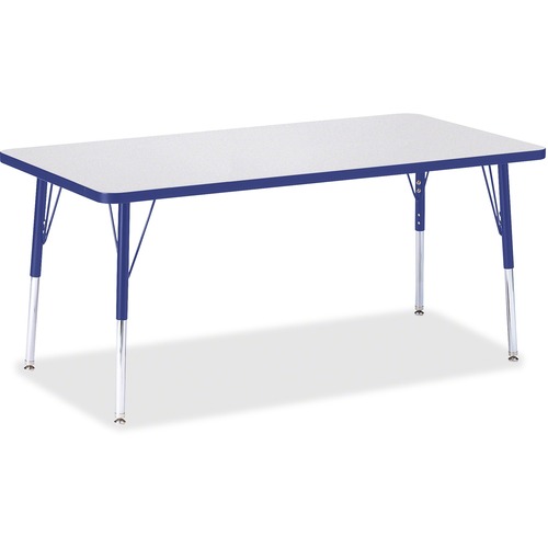 Activity Table, Rectangular, Adjustable Height 24"-31", 30"x60", Gray/Beige Edge