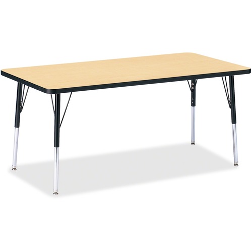 Activity Table, Rectangle, 24"-31" x 30" x 60", Maple/Black