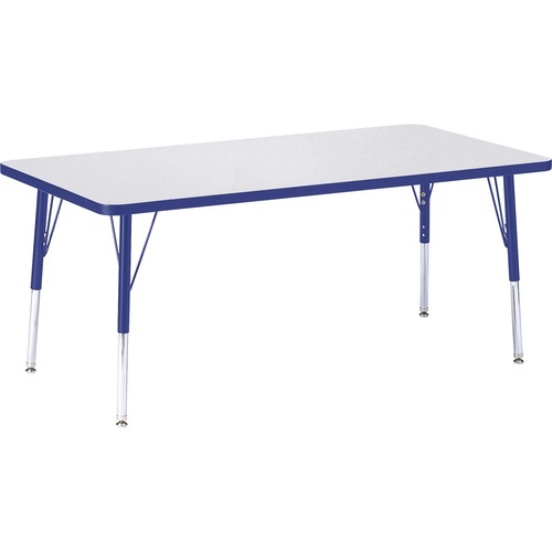 Activity Table, E-Height 15"-24", 30"x60", Gray/Blue Edge