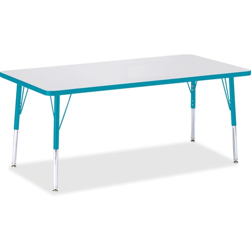 Activity Table, E-Height 15"-24", 30"x60", Gray/Teal Edge