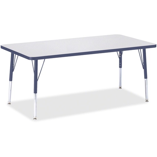 Activity Table, E-Height 15"-24", 30" x 60", Gray/Navy Edge