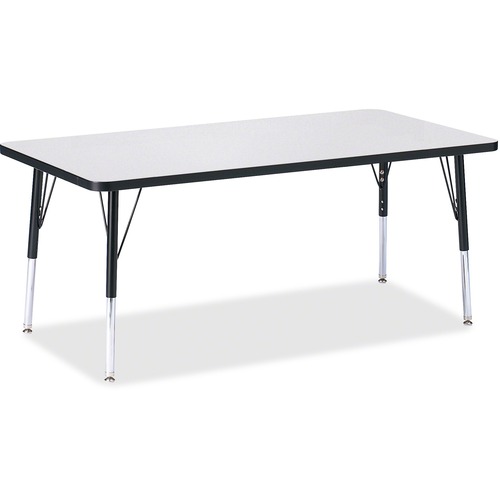 Activity Table, E-Height 15"-24", 30"x60", Gray/Black Edge