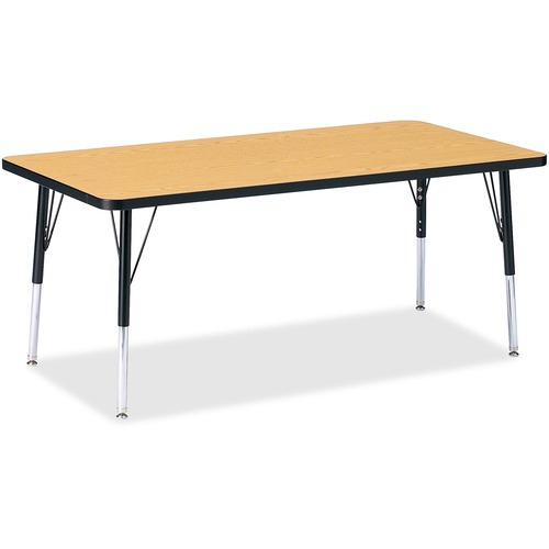Activity Table, Rectangle, 15"-24"x30"x60", Oak/Black