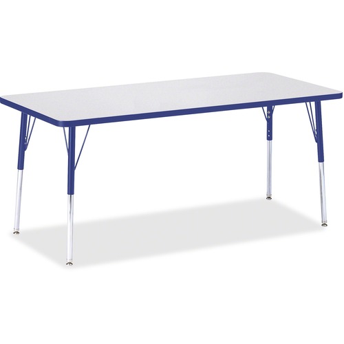 Activity Table, Rectangular, Adjustable Height 24"-31", 30"x72", Gray/Beige Edge