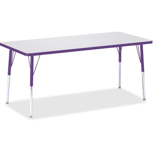 Activity Table, Rectangular, Adjustable Height 24"-31", 30"x72", Gray/Polyethylene Edge