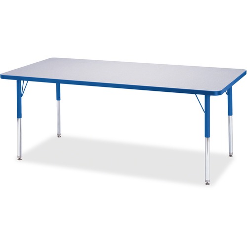 Activity Table, E-Height 15"-24", 30"x72", Gray/Blue Edge