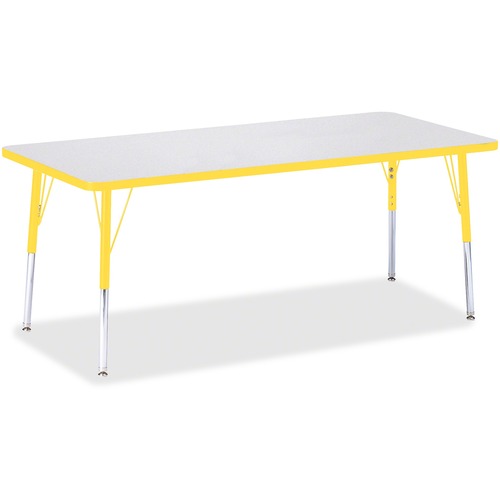 Activity Table, E-Height 15"-24", 30" x 72", Gray/Yellow Edge