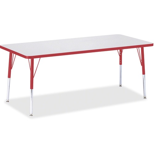 Activity Table, E-Height 15"-24", 30" x 72", Gray/Red Edge