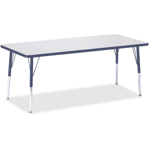 Activity Table, E-Height 15"-24", 30"x72", Gray/Navy Edge